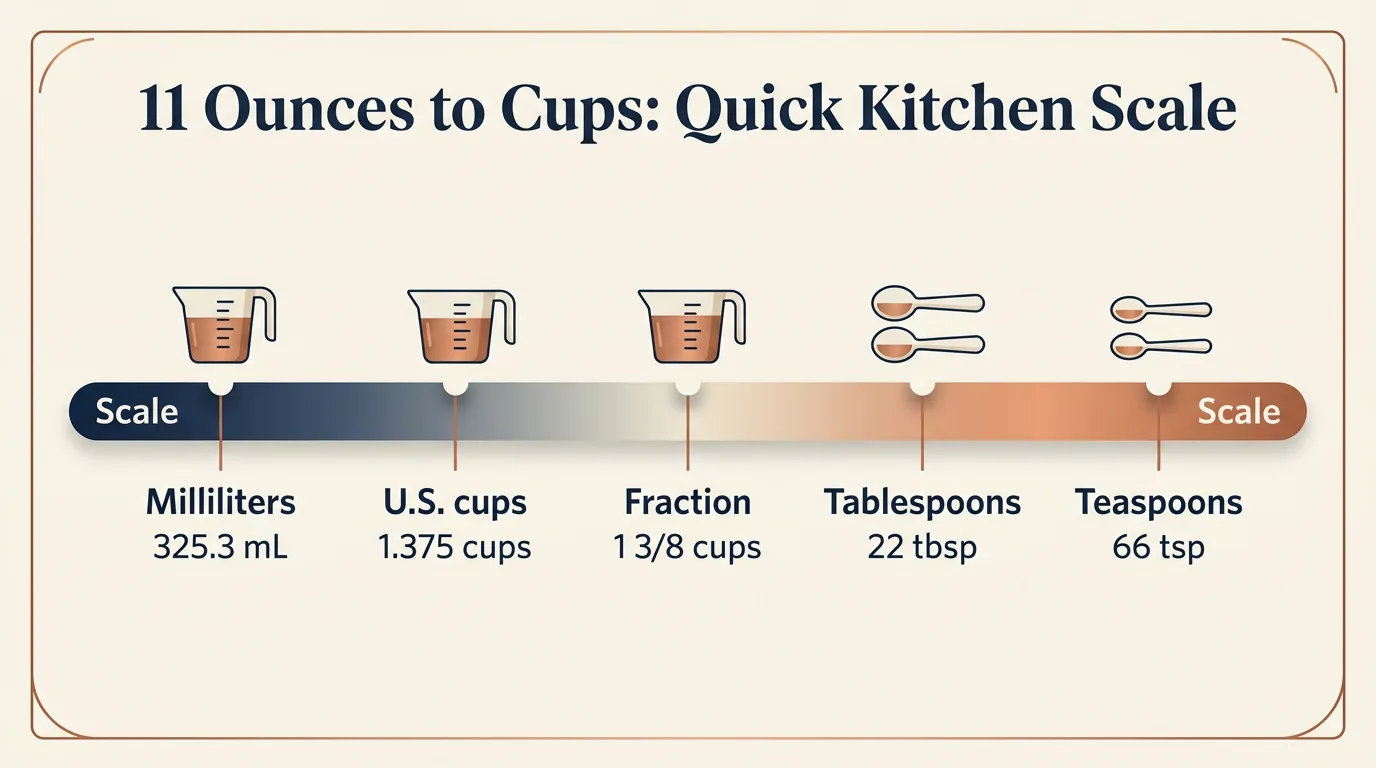 11 Ounces to Cups: Quick Kitchen Scale — key facts at a glance
