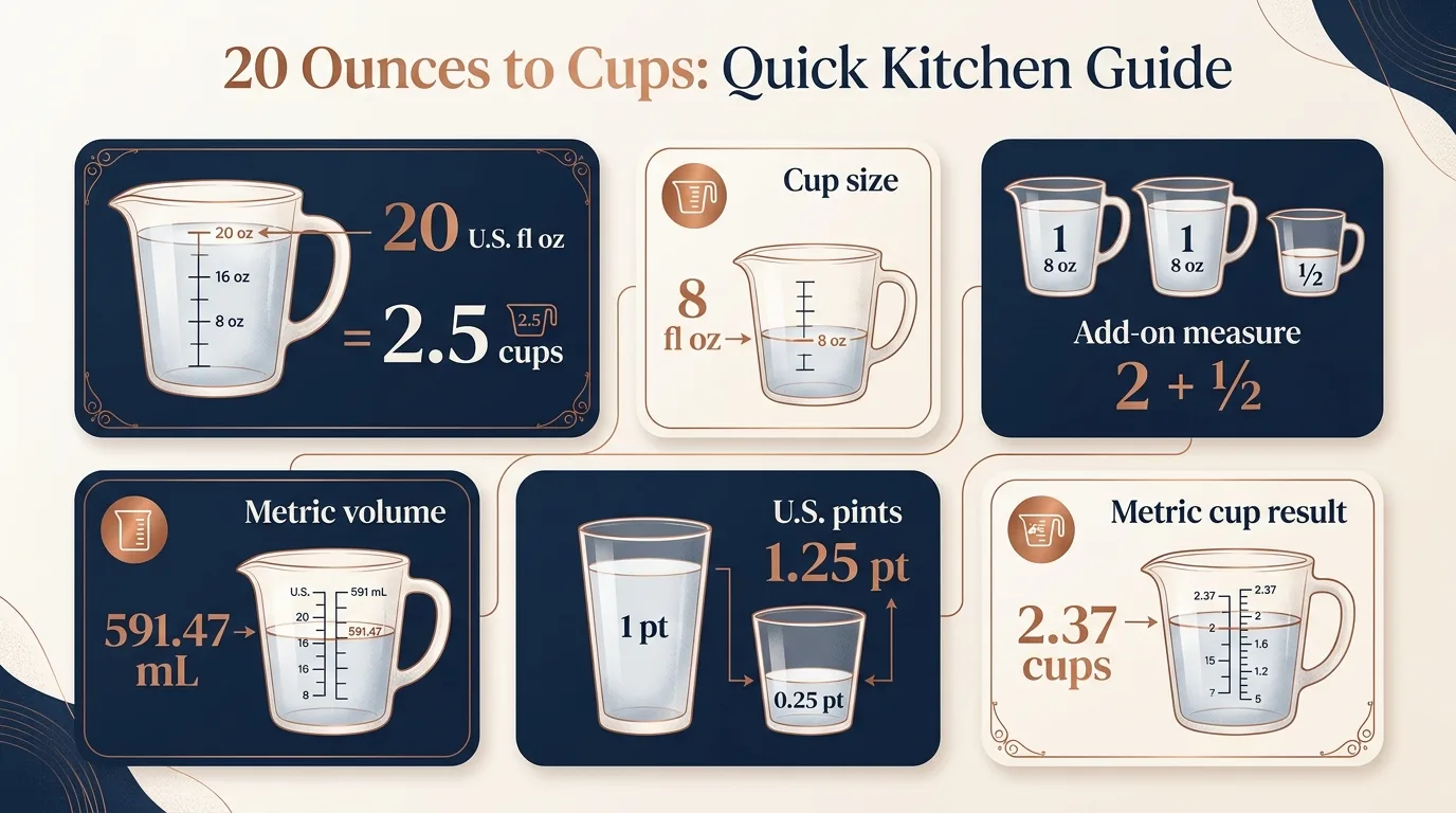 20 Ounces to Cups: Quick Kitchen Guide — key facts at a glance