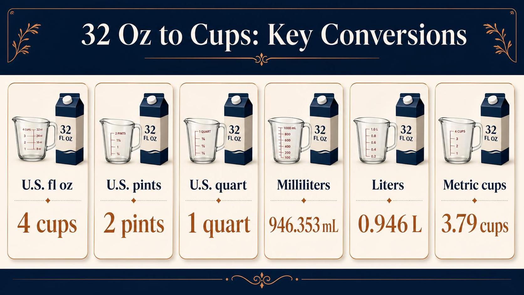 32 Oz to Cups: Key Conversions — key facts at a glance
