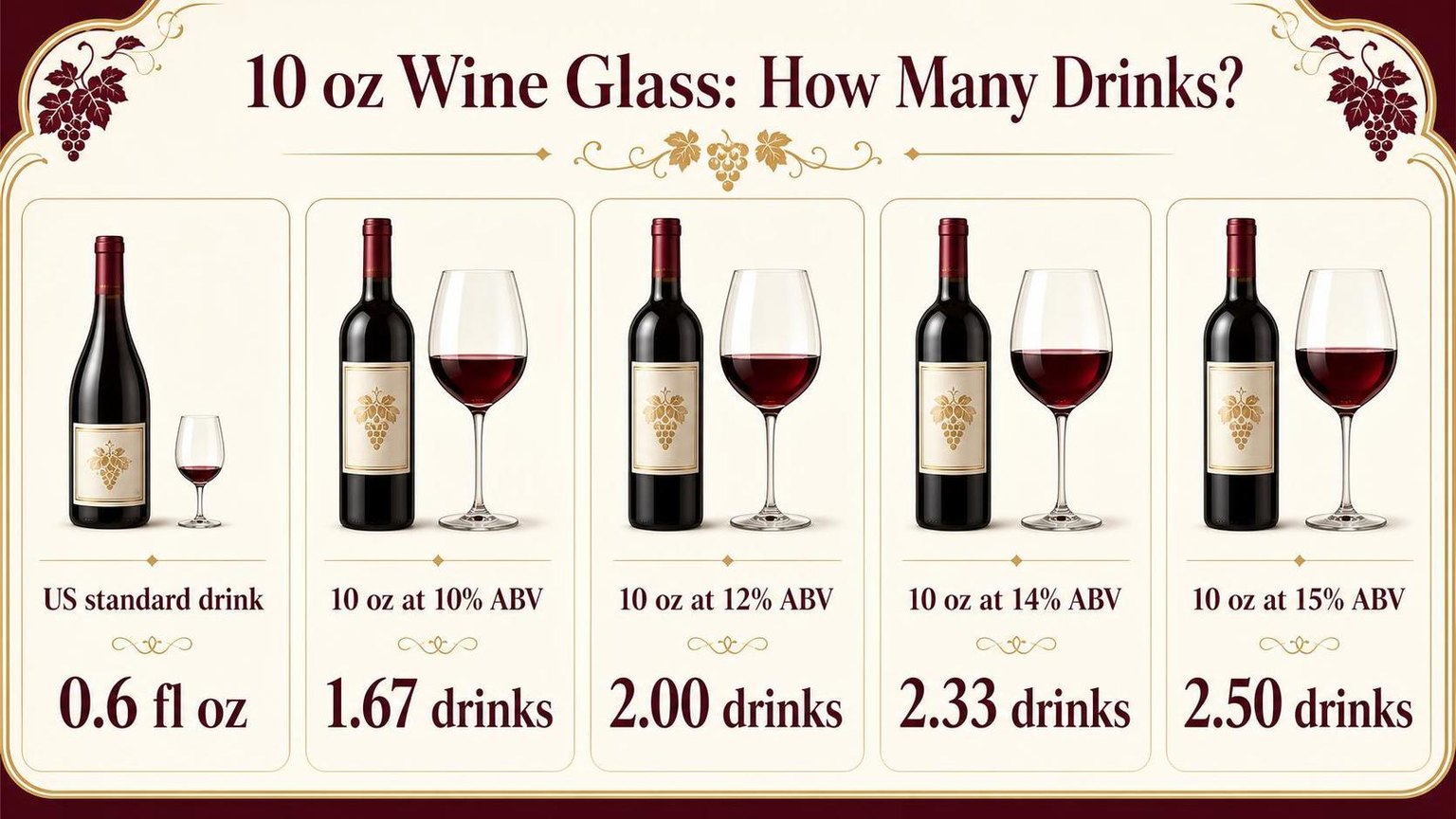 10 oz Wine Glass: How Many Drinks? — key facts at a glance