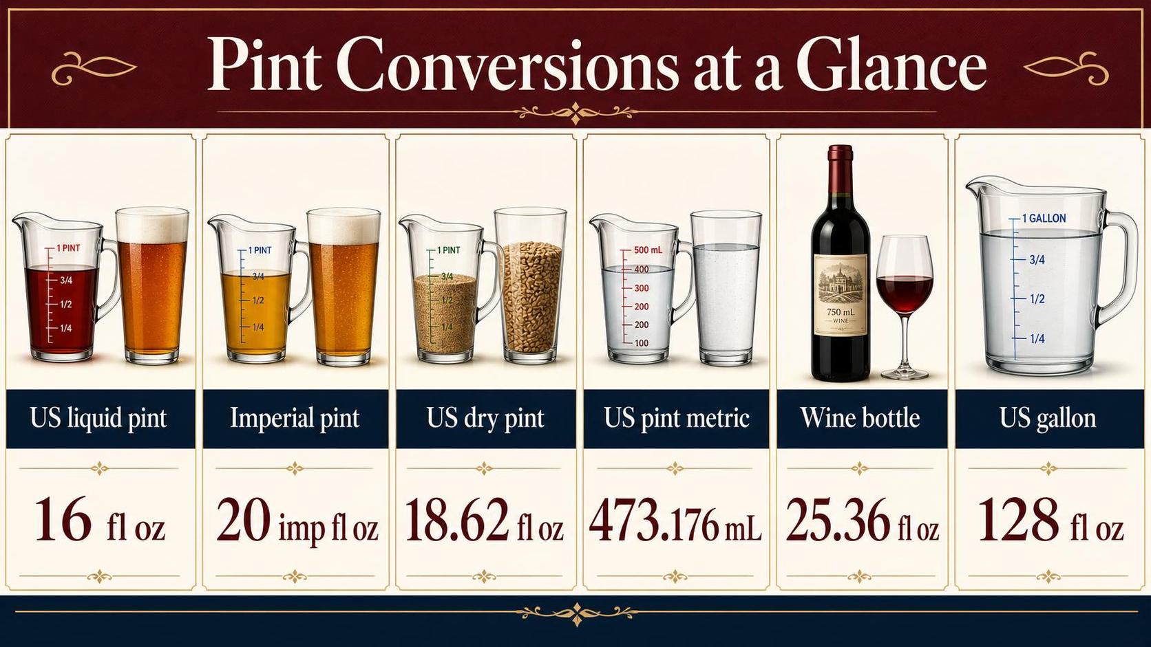 Pint Conversions at a Glance — key facts at a glance