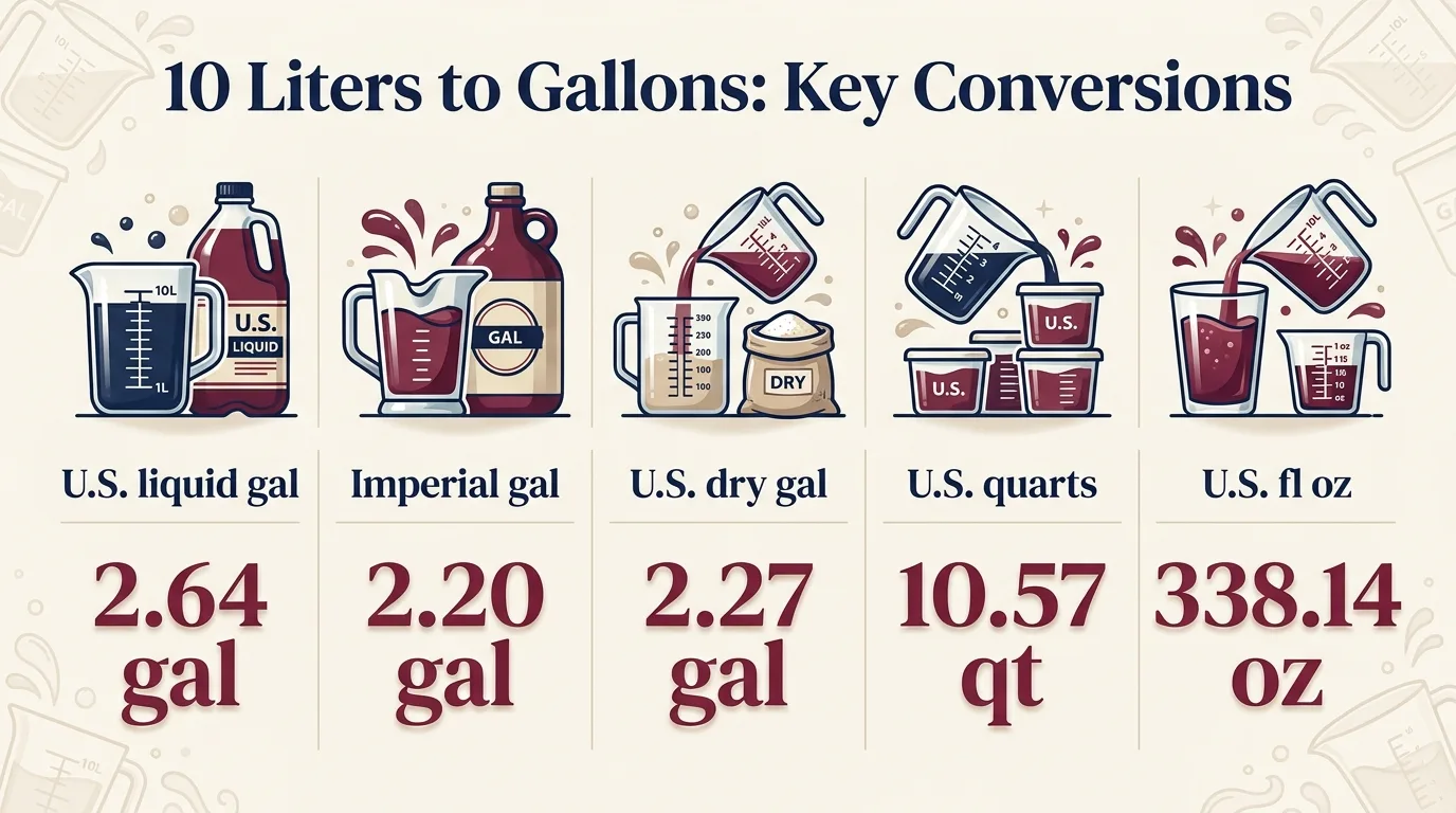 10 Liters to Gallons: Key Conversions — key facts at a glance