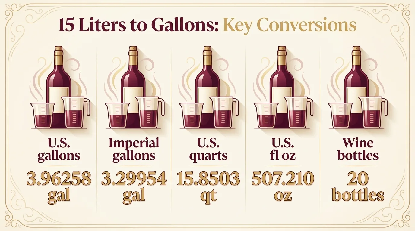How Many Gallons Is 15 L? 1 15 Liters to Gallons: Key Conversions — key facts at a glance