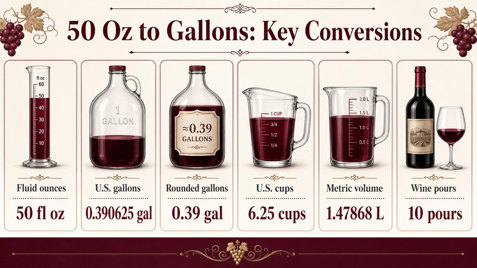 How Many Gallons Is 50 Oz? 1 50 Oz to Gallons: Key Conversions — key facts at a glance