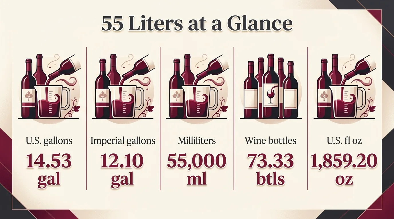 How Many Gallons Is 55 Liters? 1 55 Liters at a Glance — key facts at a glance