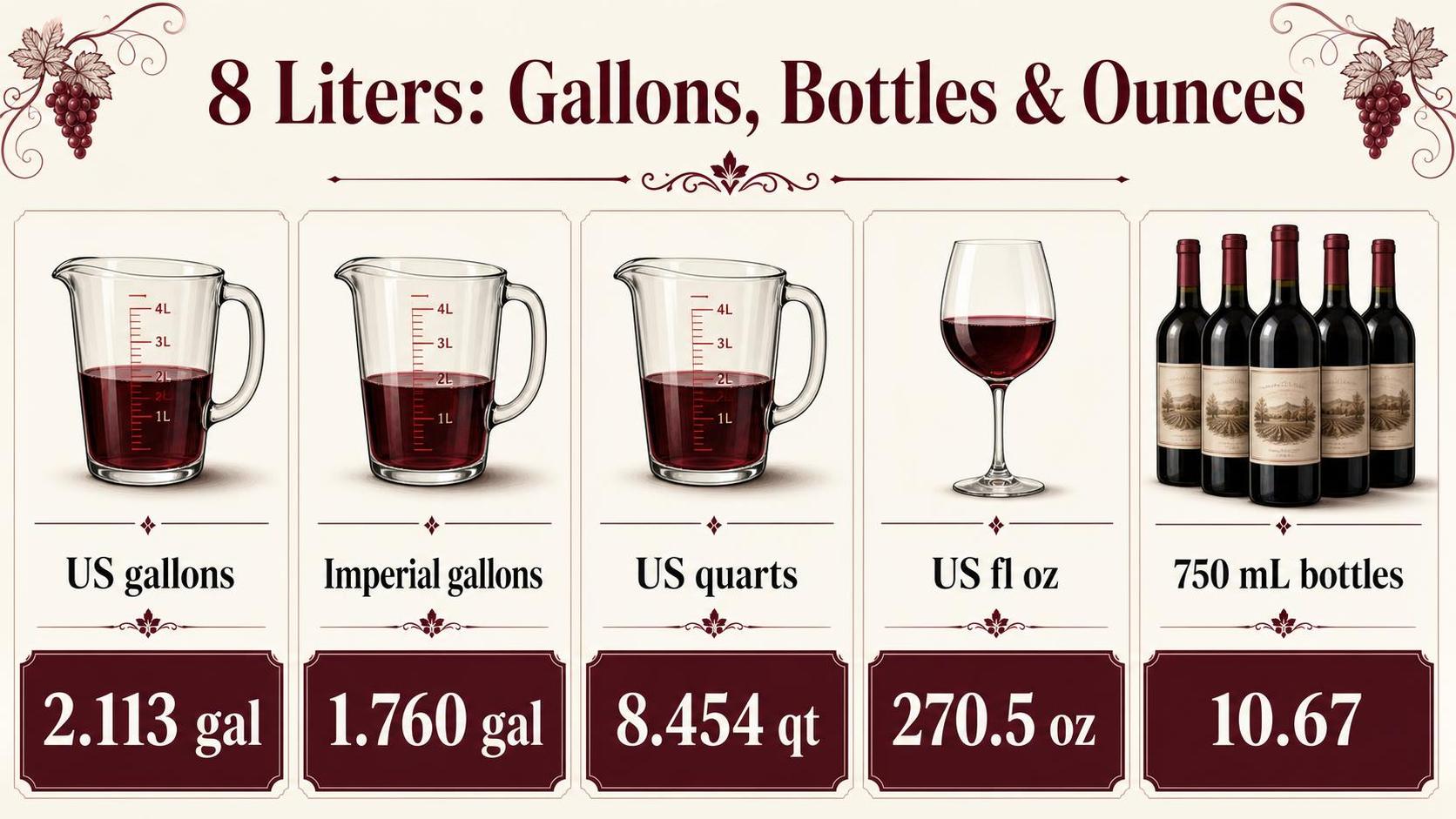 How Many Gallons Is 8 Liters? 1 8 Liters: Gallons, Bottles & Ounces — key facts at a glance