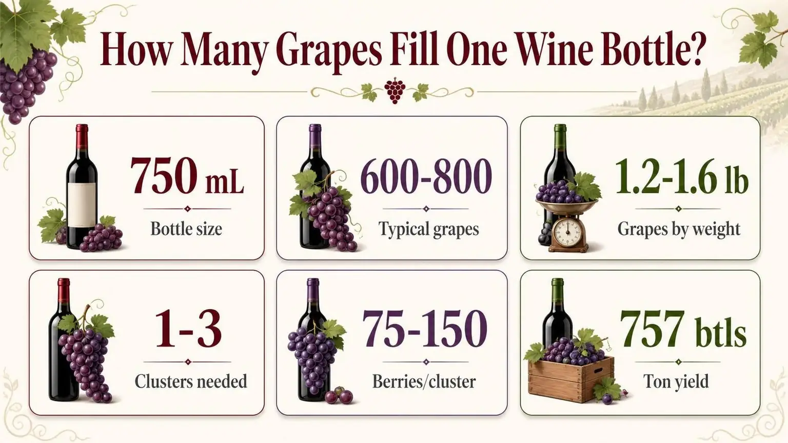 How Many Grapes Fill One Wine Bottle? — key facts at a glance