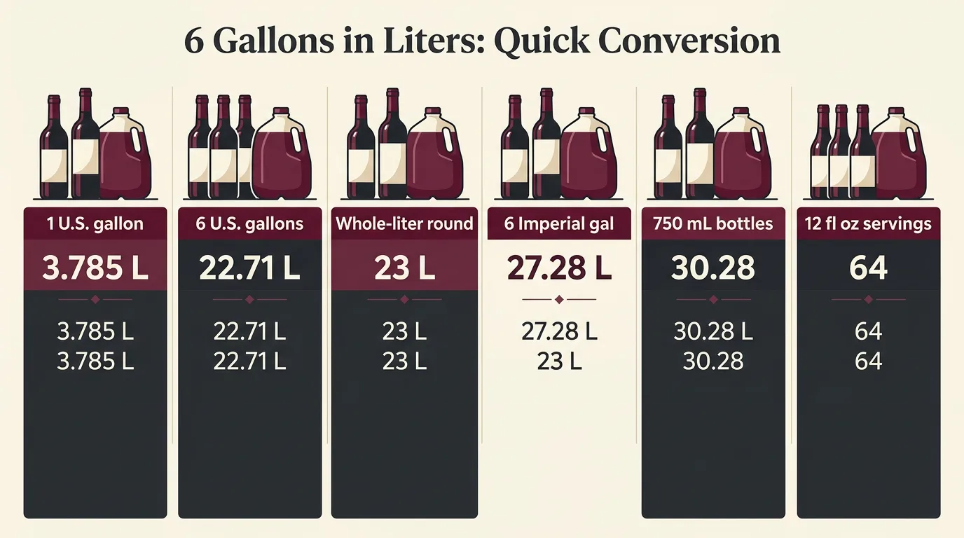 6 Gallons in Liters: Quick Conversion — key facts at a glance