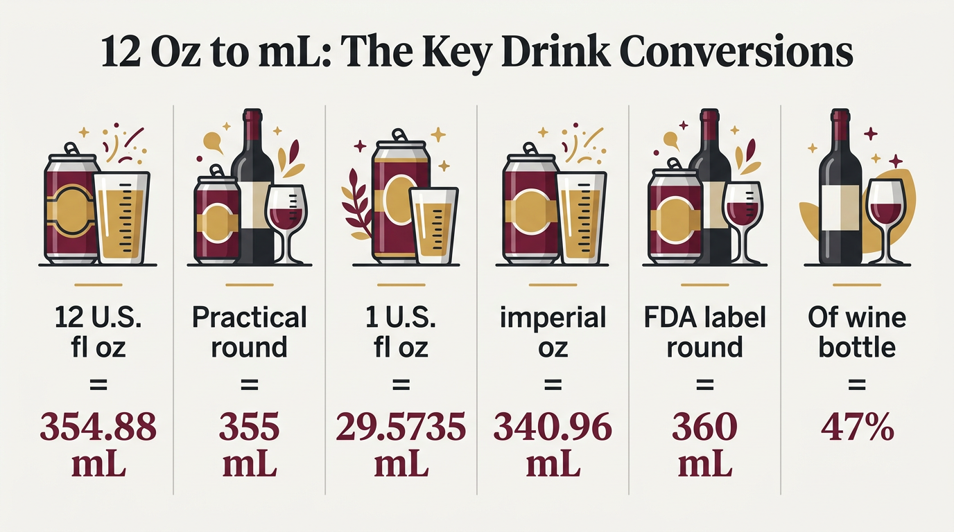 How Many Ml In 12 Oz? - 2026 1 12 Oz to mL: The Key Drink Conversions — key facts at a glance
