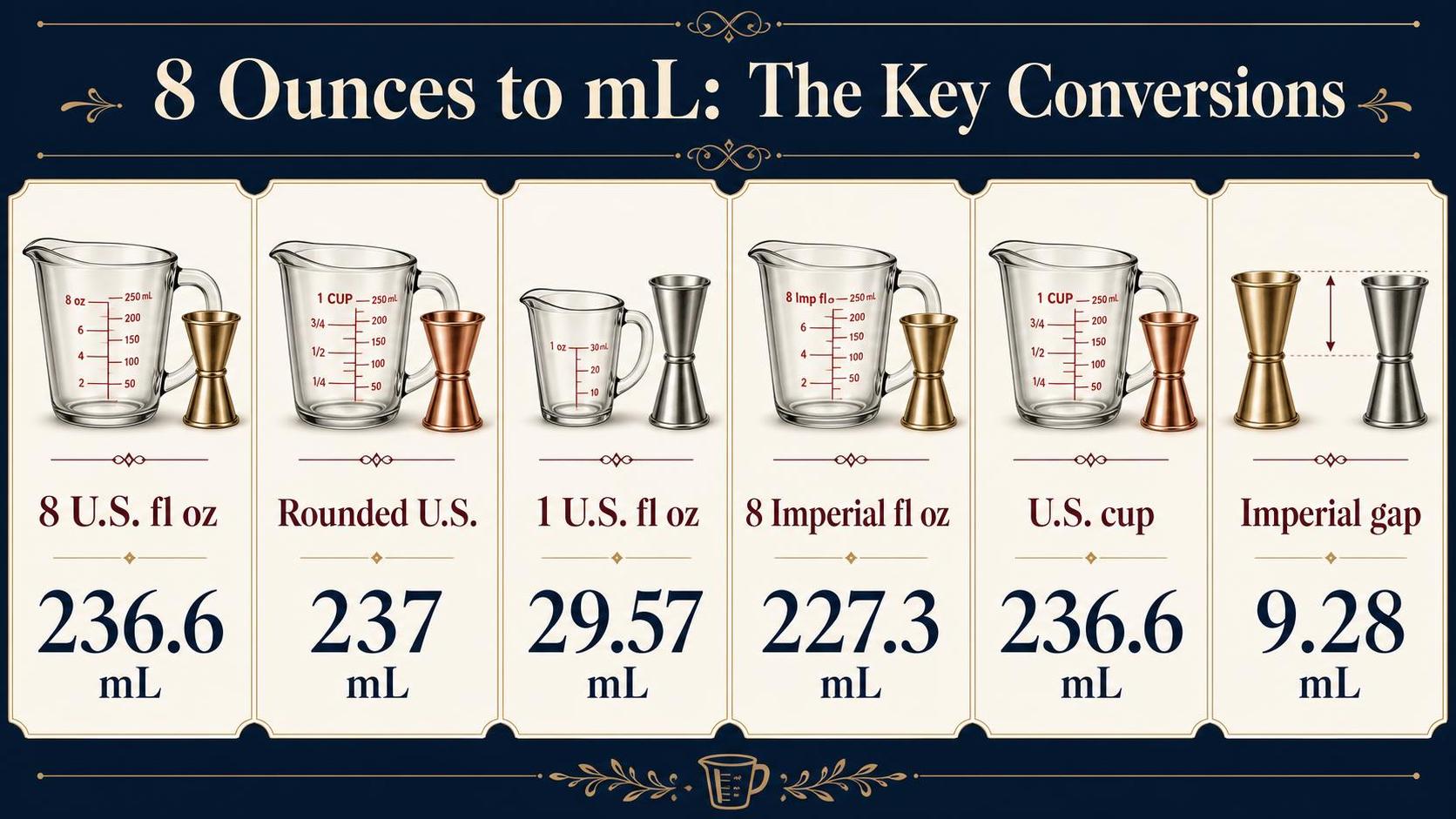 8 Ounces to mL: The Key Conversions — key facts at a glance