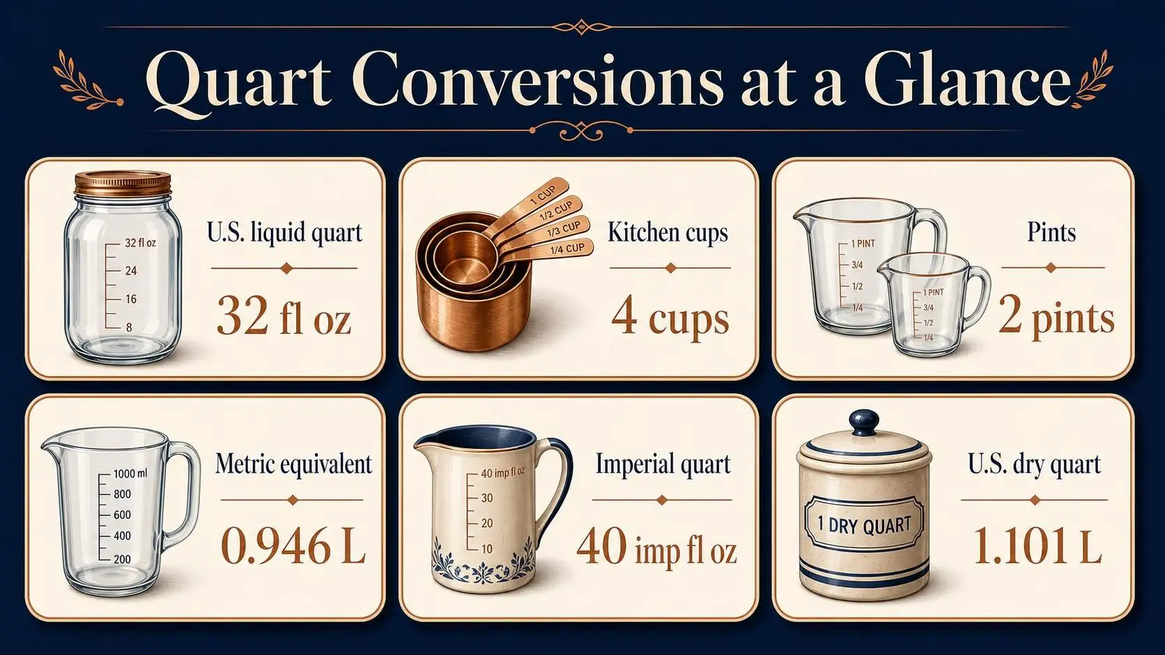How Many Ounces Are In A Quart? - 2026 1 Quart Conversions at a Glance — key facts at a glance