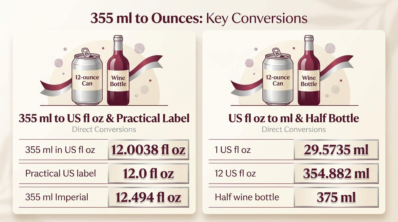 355 ml to Ounces: Key Conversions — key facts at a glance