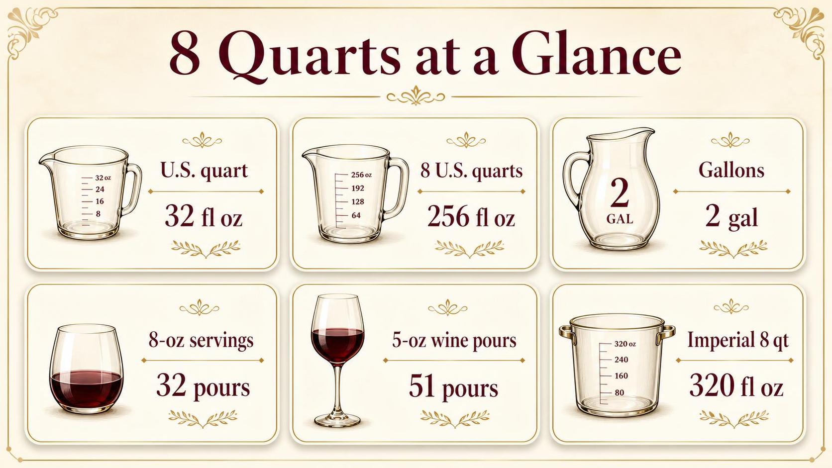 How Many Ounces In 8 Quarts? 1 8 Quarts at a Glance — key facts at a glance
