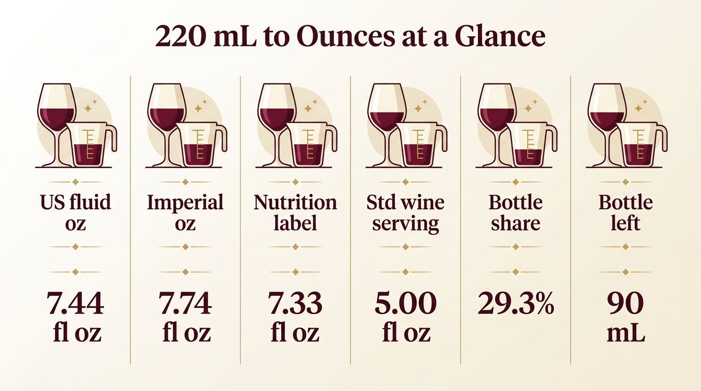 How Many Ounces Is 220 Ml? 1 220 mL to Ounces at a Glance — key facts at a glance