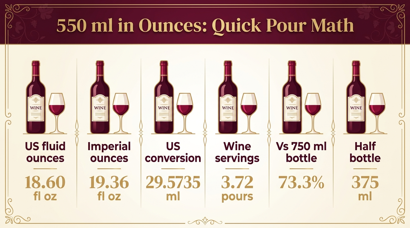 550 ml in Ounces: Quick Pour Math — key facts at a glance