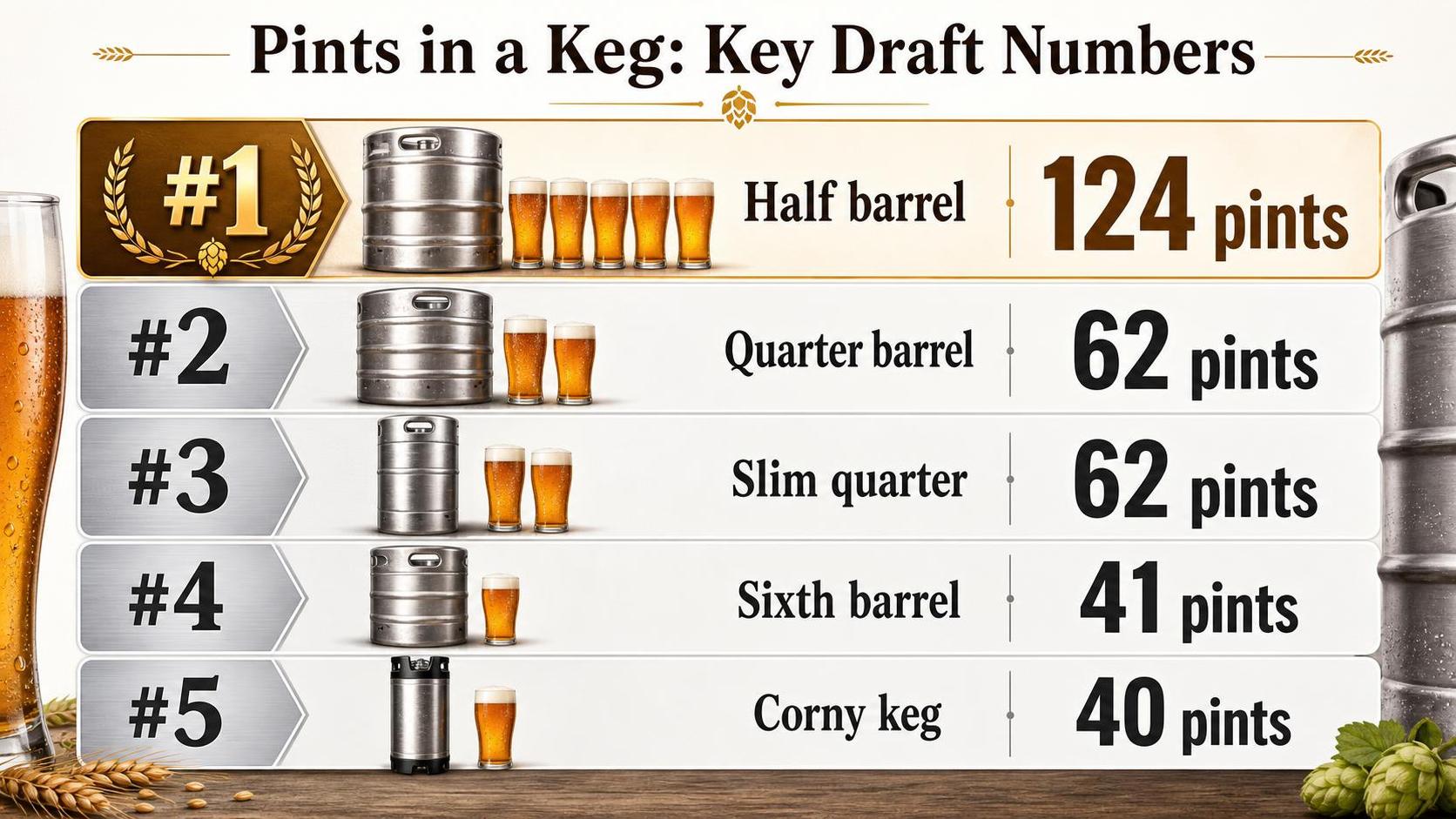 How Many Pints In A Keg? 1 Pints in a Keg: Key Draft Numbers — key facts at a glance