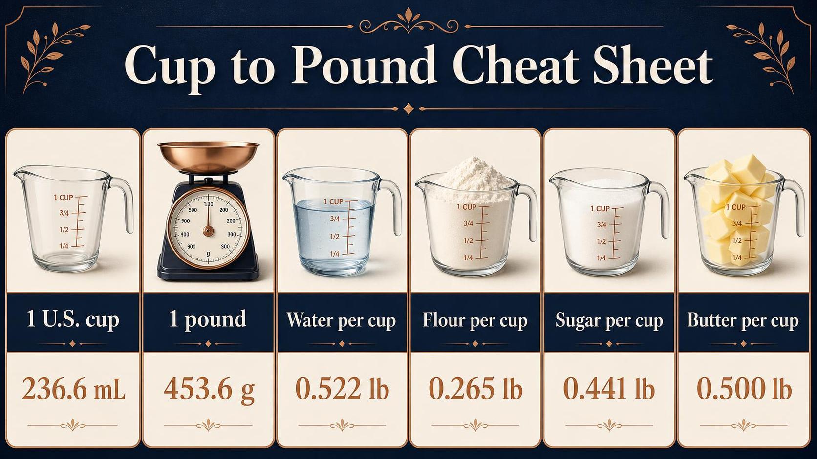How Many Pounds in A Cup? - 2026 1 Cup to Pound Cheat Sheet — key facts at a glance