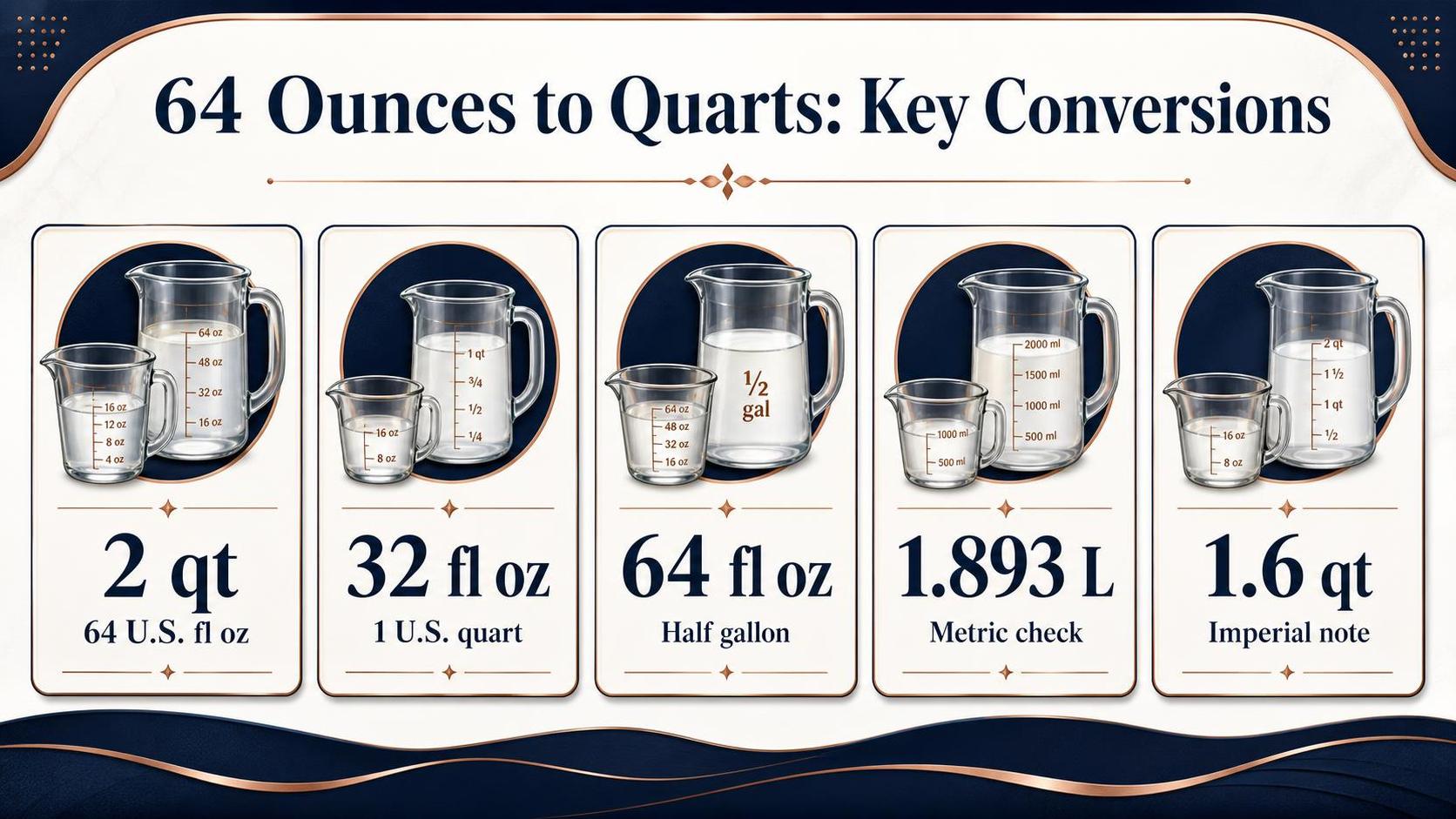 How Many Quarts In 64 Ounces? 1 64 Ounces to Quarts: Key Conversions — key facts at a glance