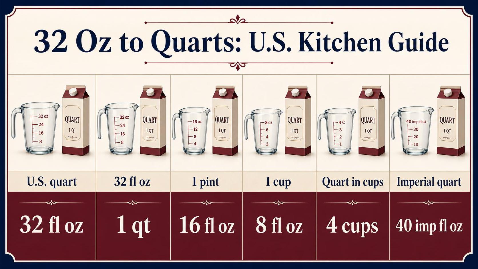 32 Oz to Quarts: U.S. Kitchen Guide — key facts at a glance
