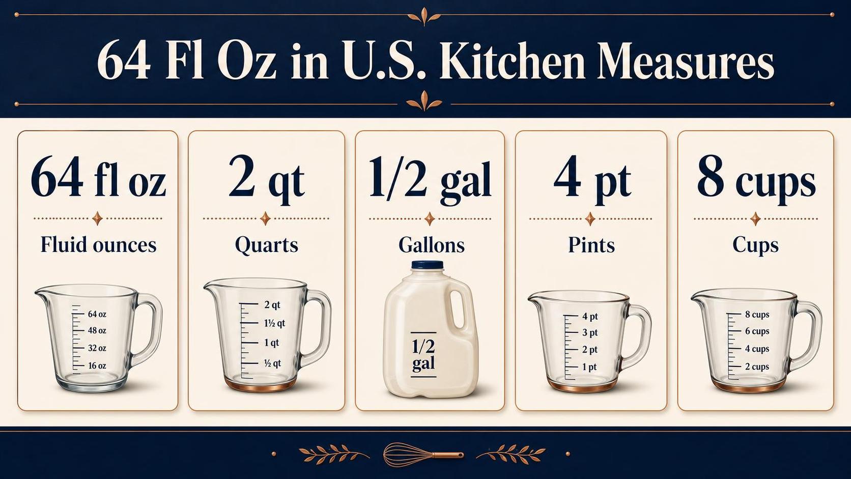 How Many Quarts Is 64 Oz? 1 64 Fl Oz in U.S. Kitchen Measures — key facts at a glance