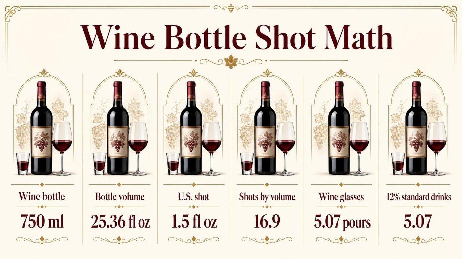 How Many Shots Are in a Bottle of Wine? 1 Wine Bottle Shot Math — key facts at a glance