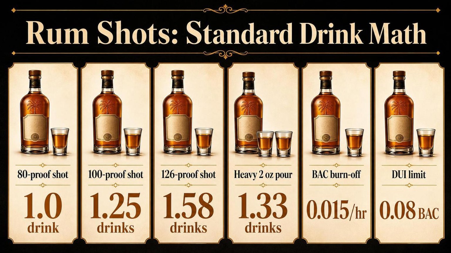 Rum Shots: Standard Drink Math — key facts at a glance