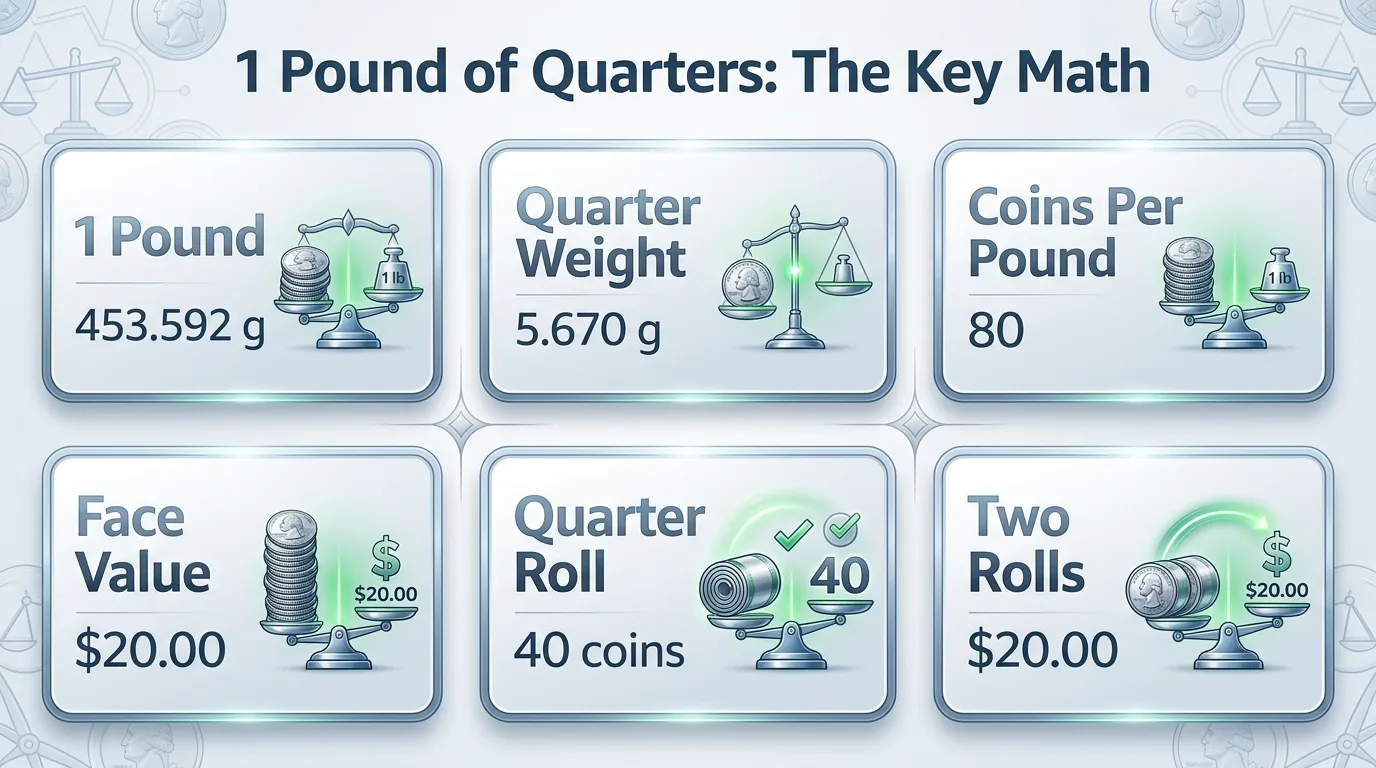 How Much Is 1 Pound Of Quarters Worth? 1 1 Pound of Quarters: The Key Math — key facts at a glance