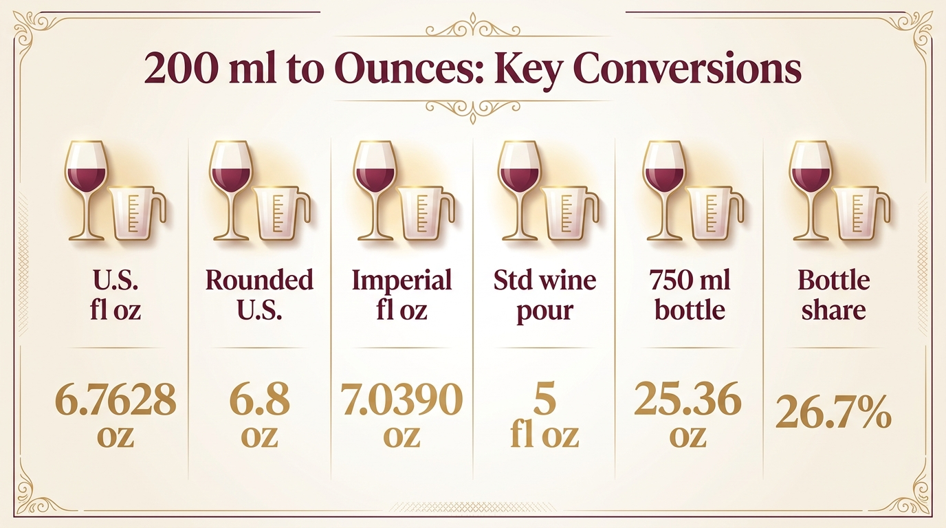 How Much Is 200 Ml In Oz? 1 200 ml to Ounces: Key Conversions — key facts at a glance