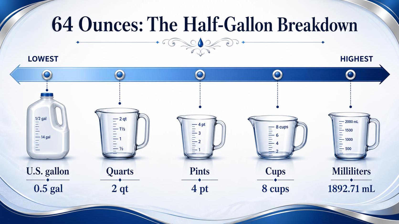 How Much Is 64 Ounces In Gallons? 1 64 Ounces: The Half-Gallon Breakdown — key facts at a glance