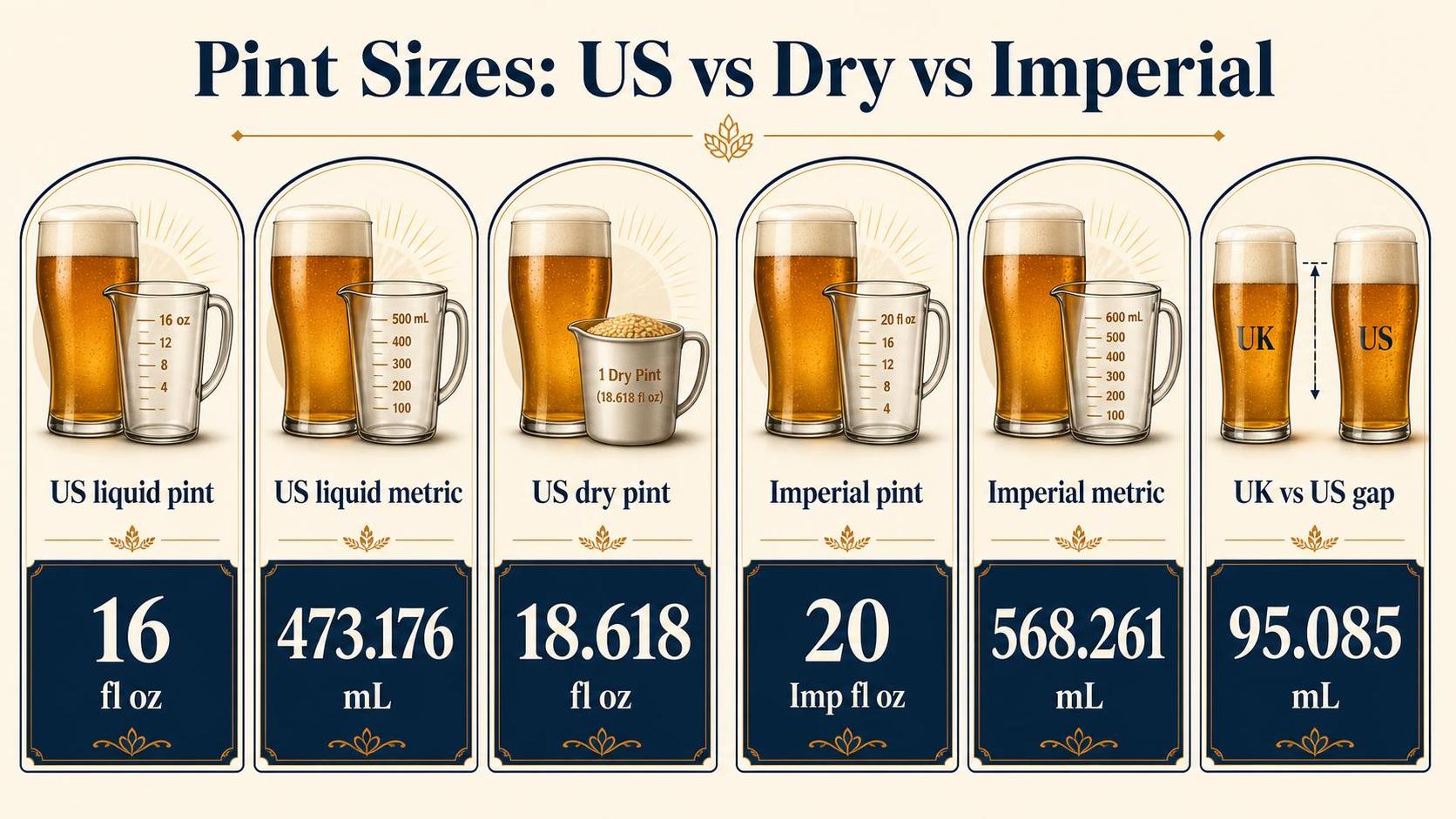 How Much Is A Pint In Oz? 1 Pint Sizes: US vs Dry vs Imperial — key facts at a glance