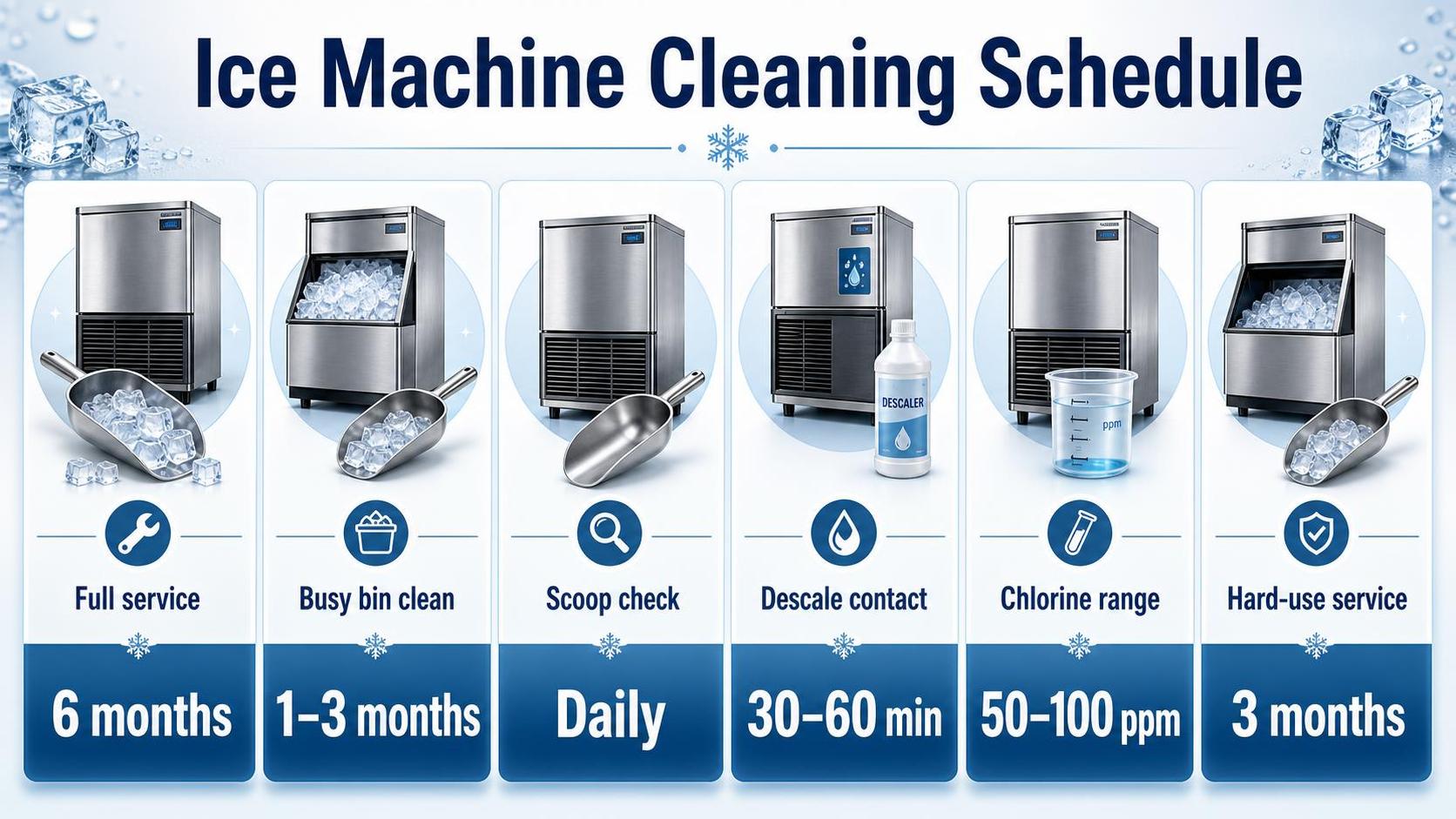 How Often Should Ice Machines Be Cleaned? 1 Ice Machine Cleaning Schedule — key facts at a glance