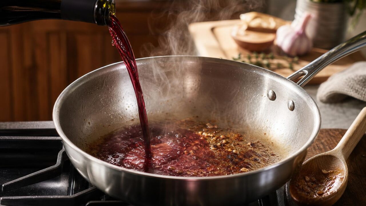 How To Deglaze A Pan With Red Wine?