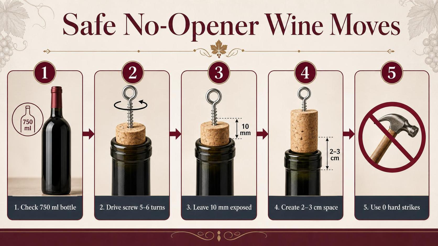 Safe No-Opener Wine Moves — key facts at a glance