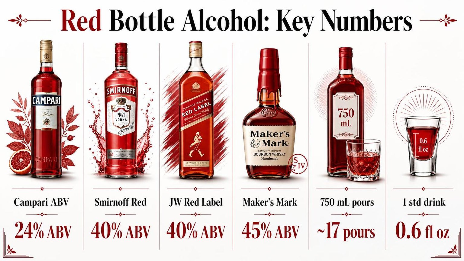Red Bottle Alcohol: Key Numbers — key facts at a glance
