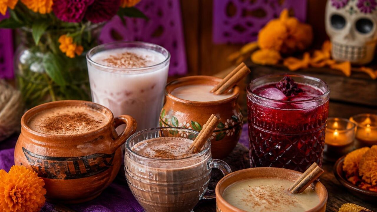 Traditional drinks for day of the dead celebrations