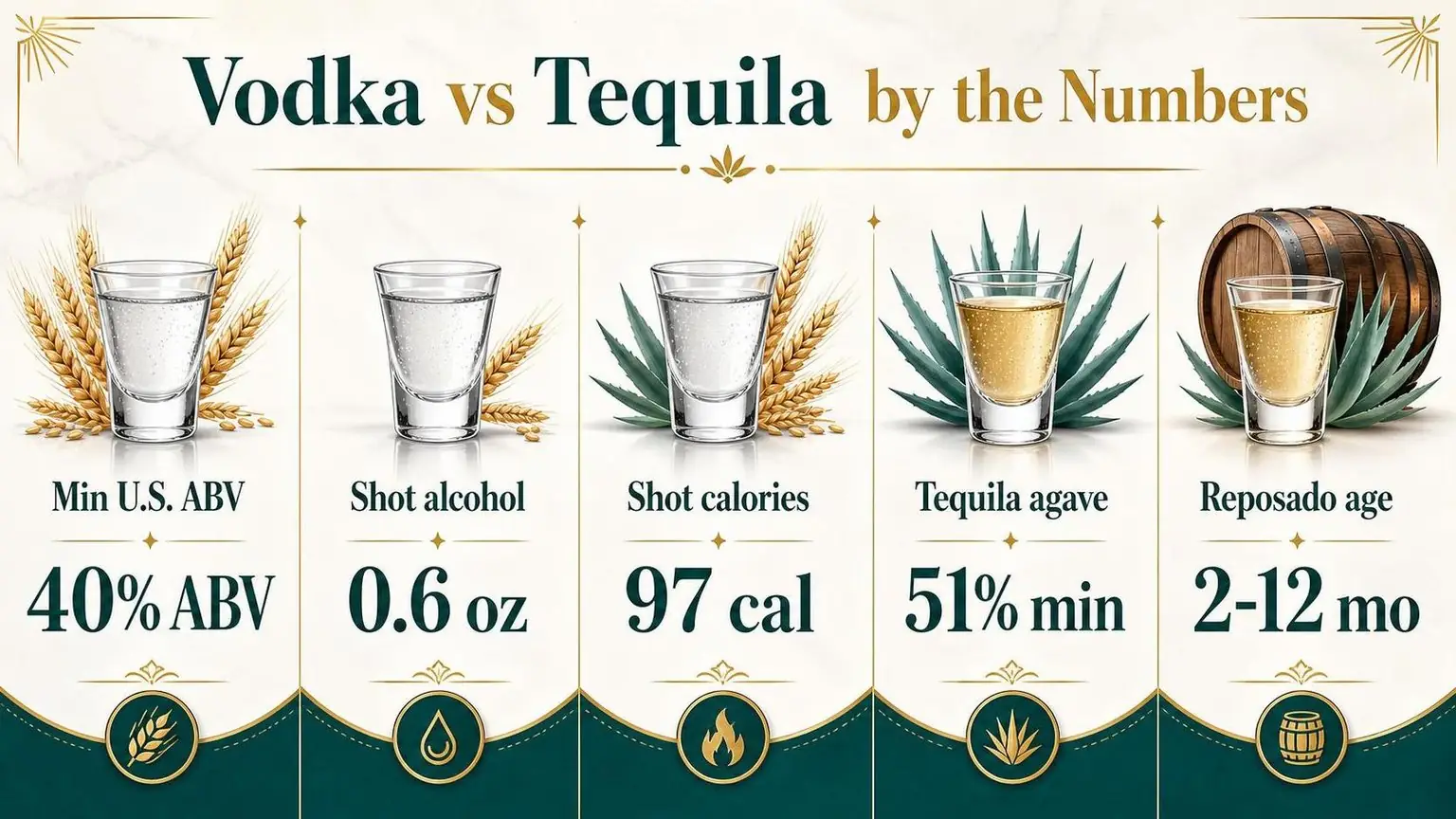 Vodka vs Tequila by the Numbers — key facts at a glance
