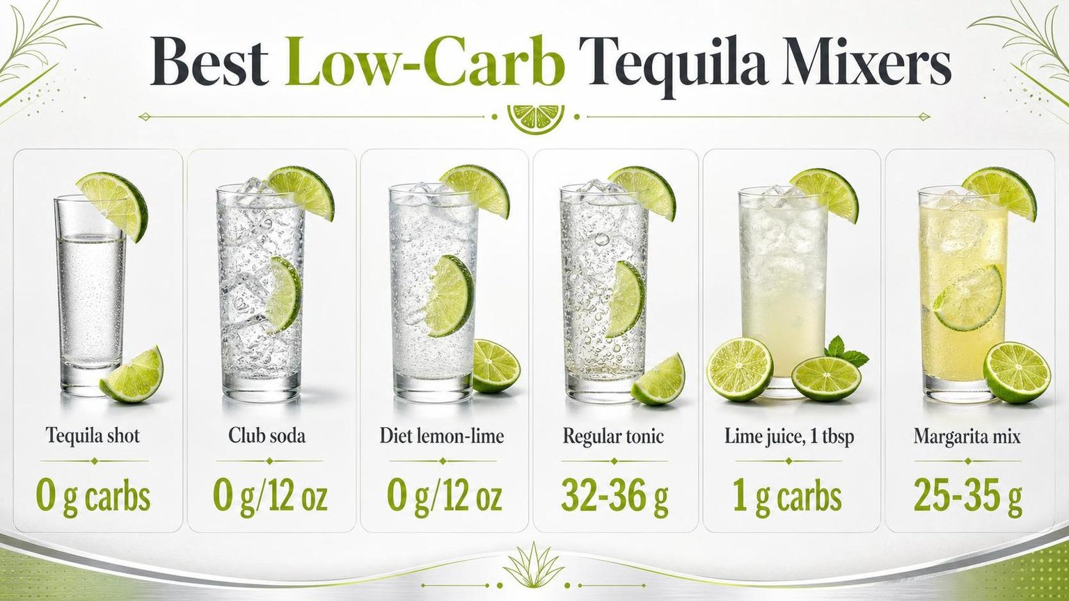 Best Low-Carb Tequila Mixers — key facts at a glance