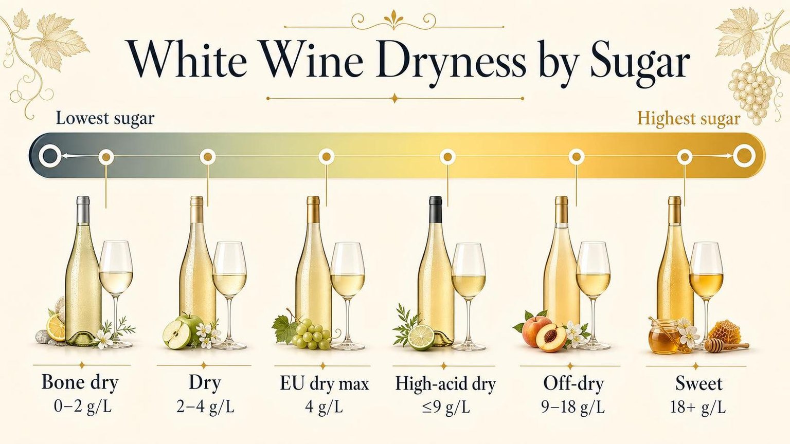 White Wine Dryness by Sugar — key facts at a glance