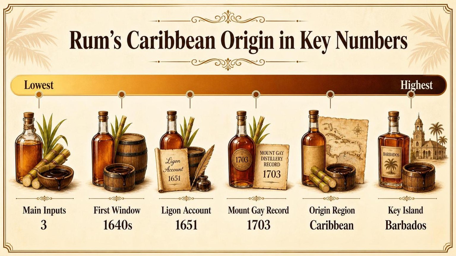 Rum’s Caribbean Origin in Key Numbers — key facts at a glance