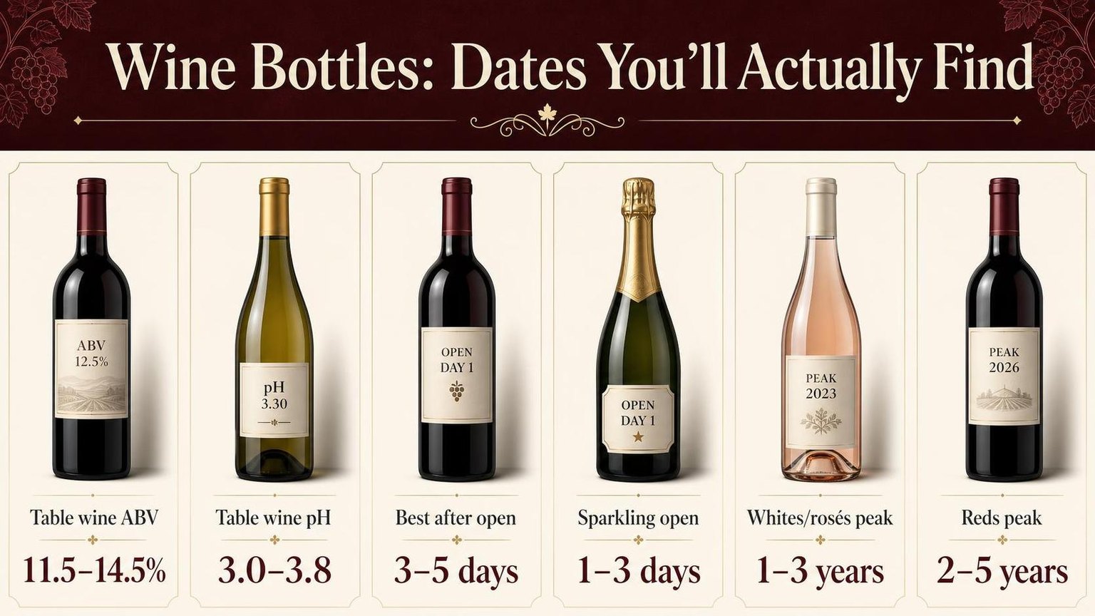Wine Bottles: Dates You’ll Actually Find — key facts at a glance