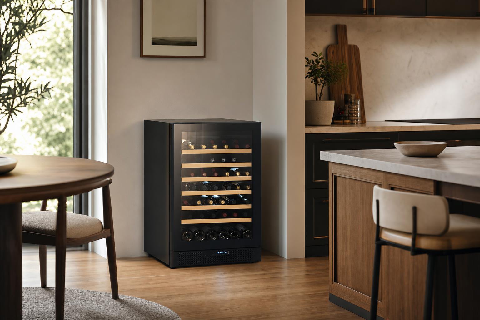 where to put a freestanding wine cooler