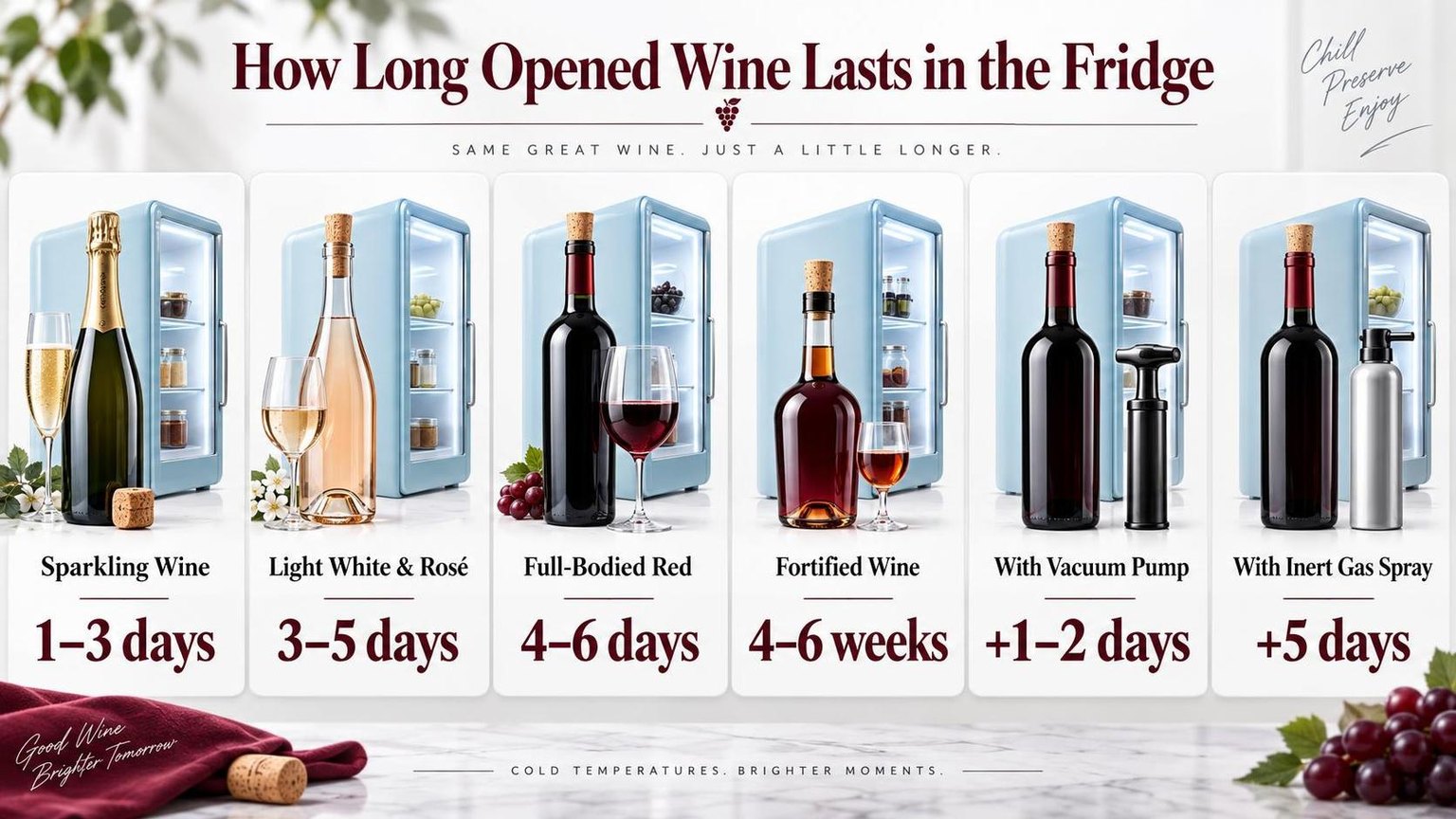 How Long Opened Wine Lasts in the Fridge — the main points in one view