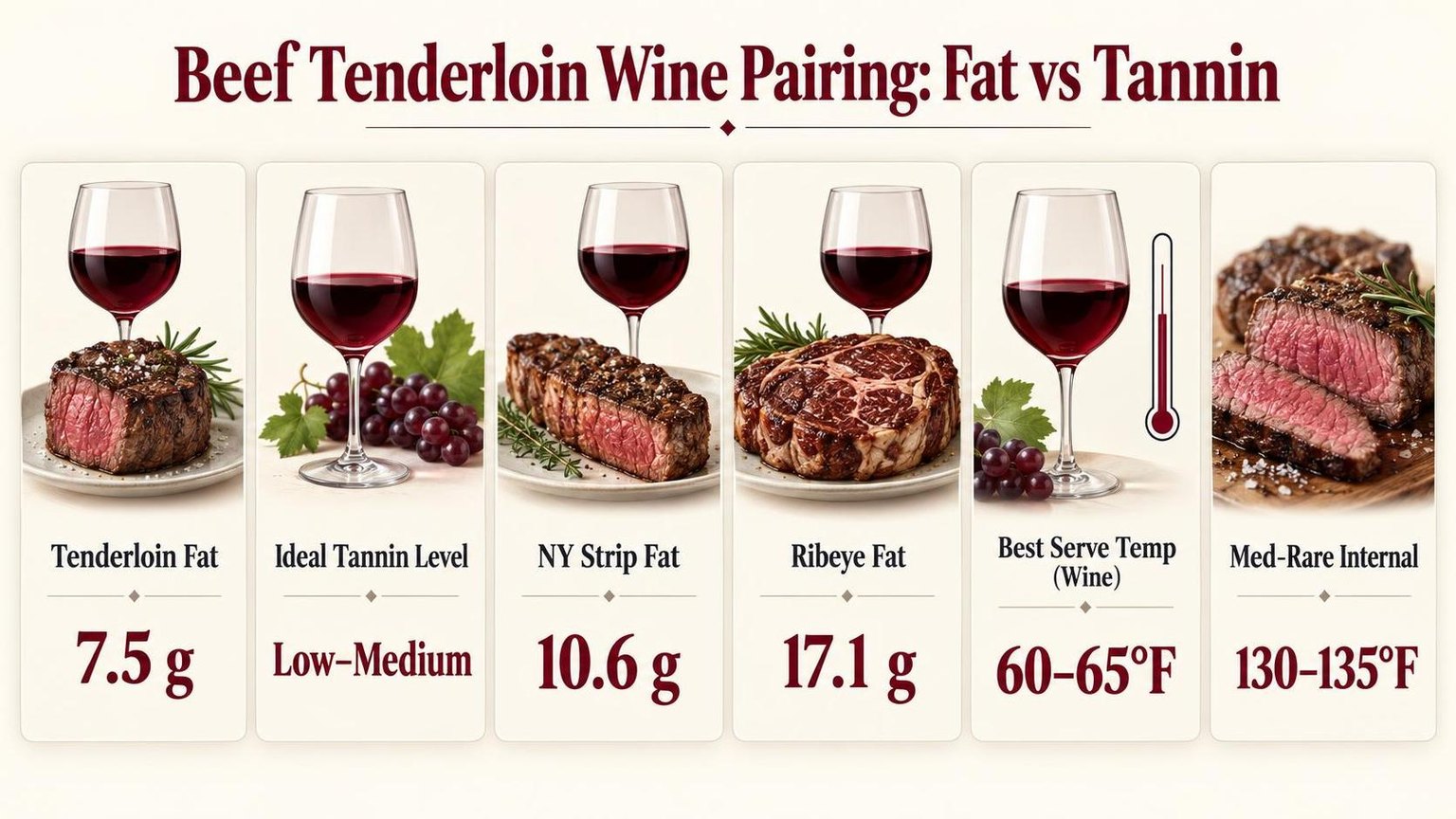 Best Beef Tenderloin Wine Pairing Options for Any Occasion 1 Beef Tenderloin Wine Pairing: Fat vs Tannin — the main points in one view