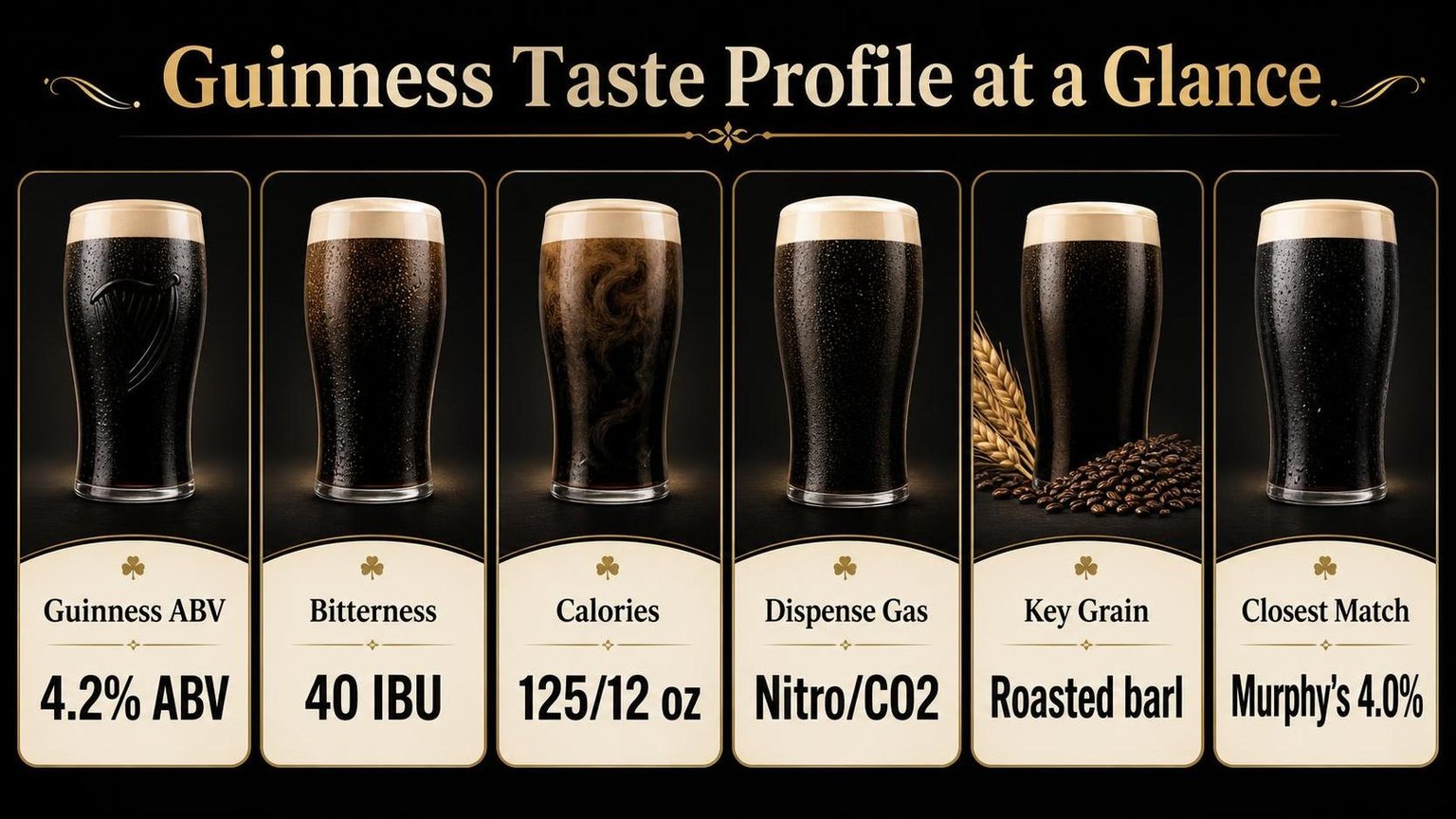 Beers Similar to Guinness for Stout Drinkers 1 Guinness Taste Profile at a Glance — what the data shows