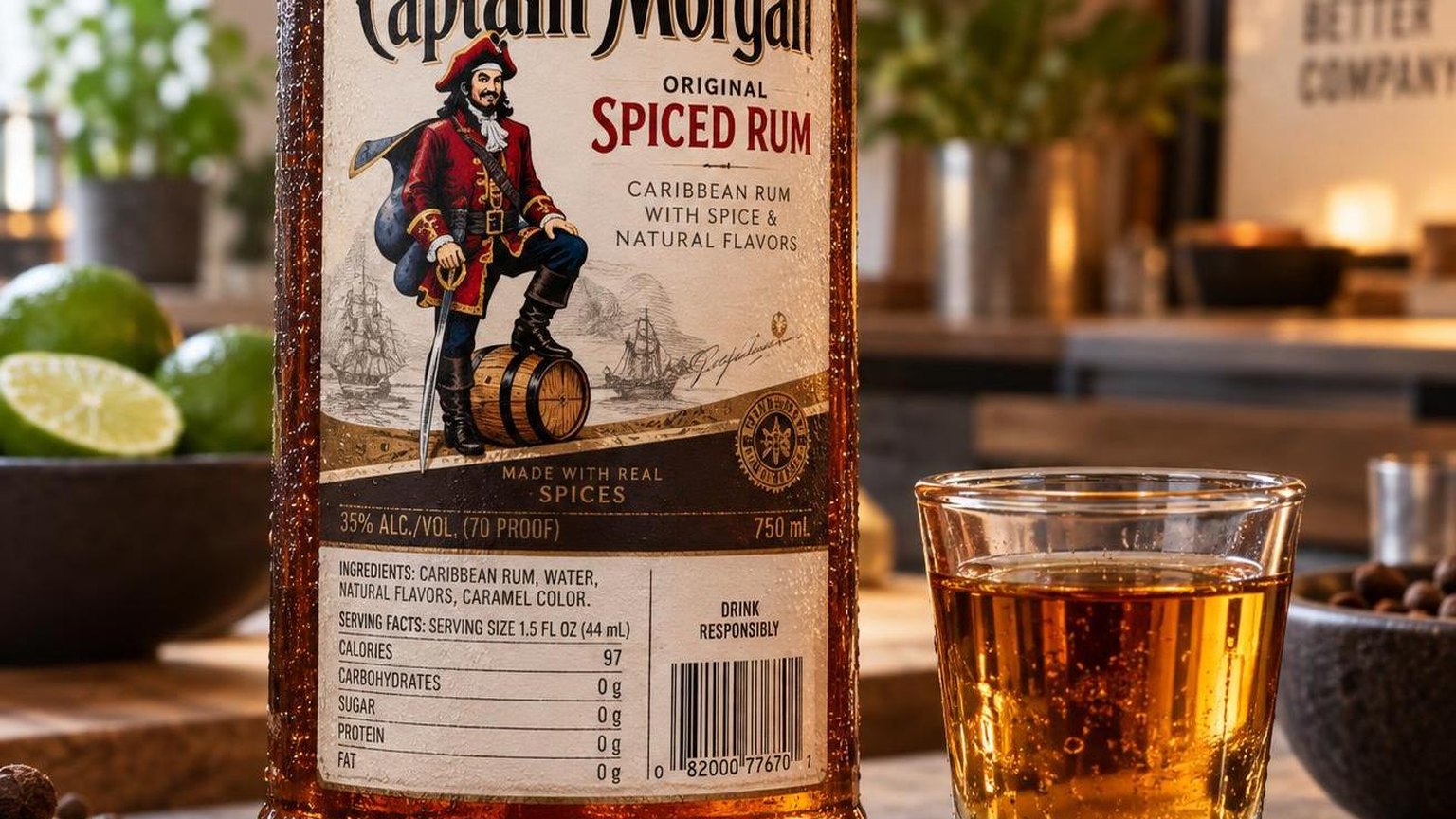 Calories in a Shot of Captain Morgan — the short answer, with the data behind it