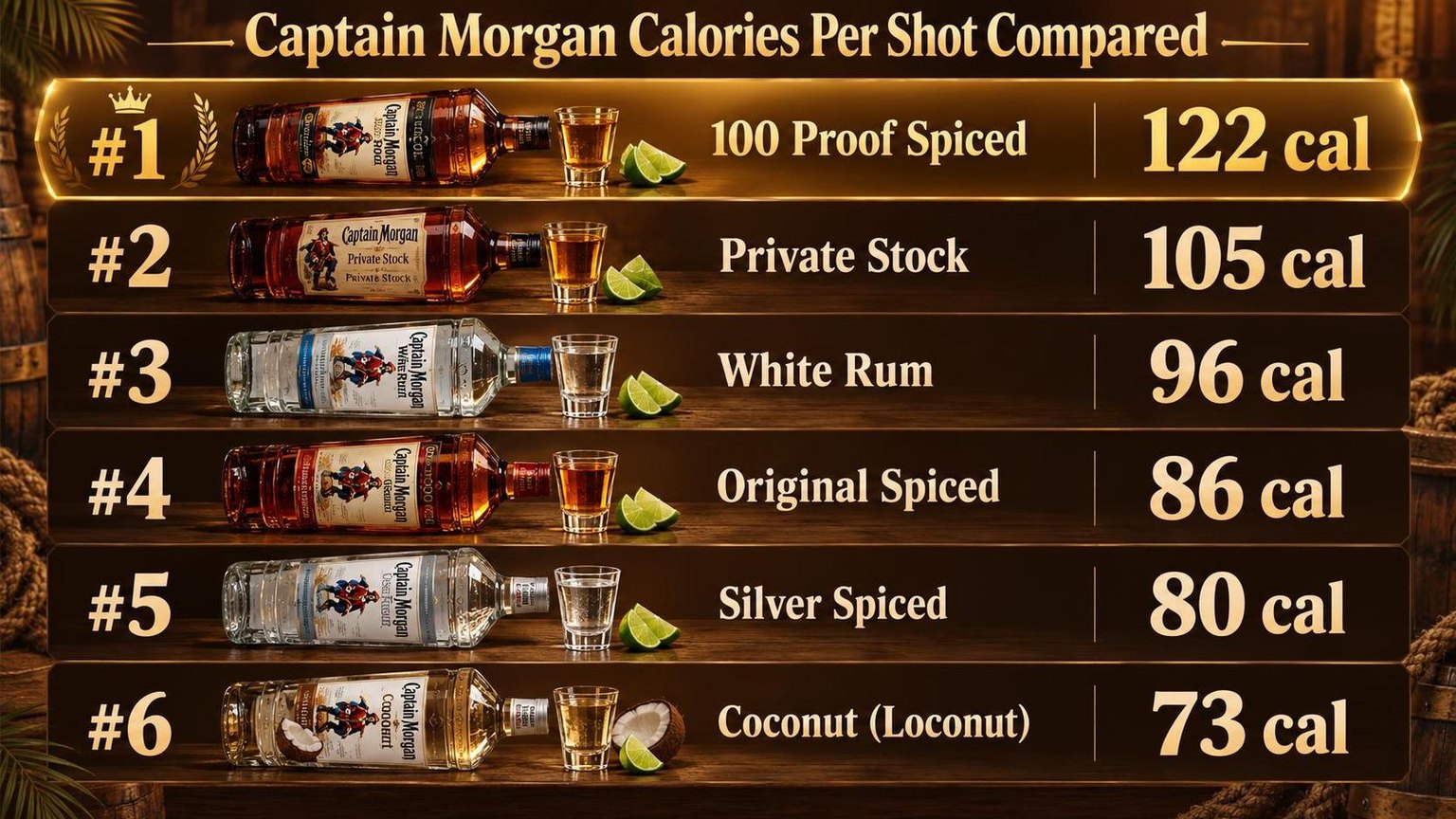 Captain Morgan Calories Per Shot Compared — figures worth remembering