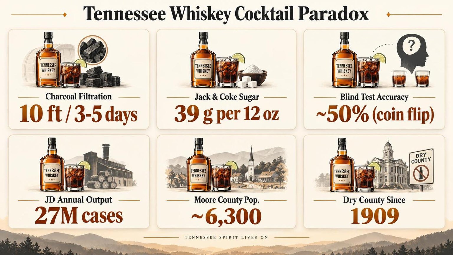 Tennessee Whiskey Cocktail Paradox — the numbers side by side