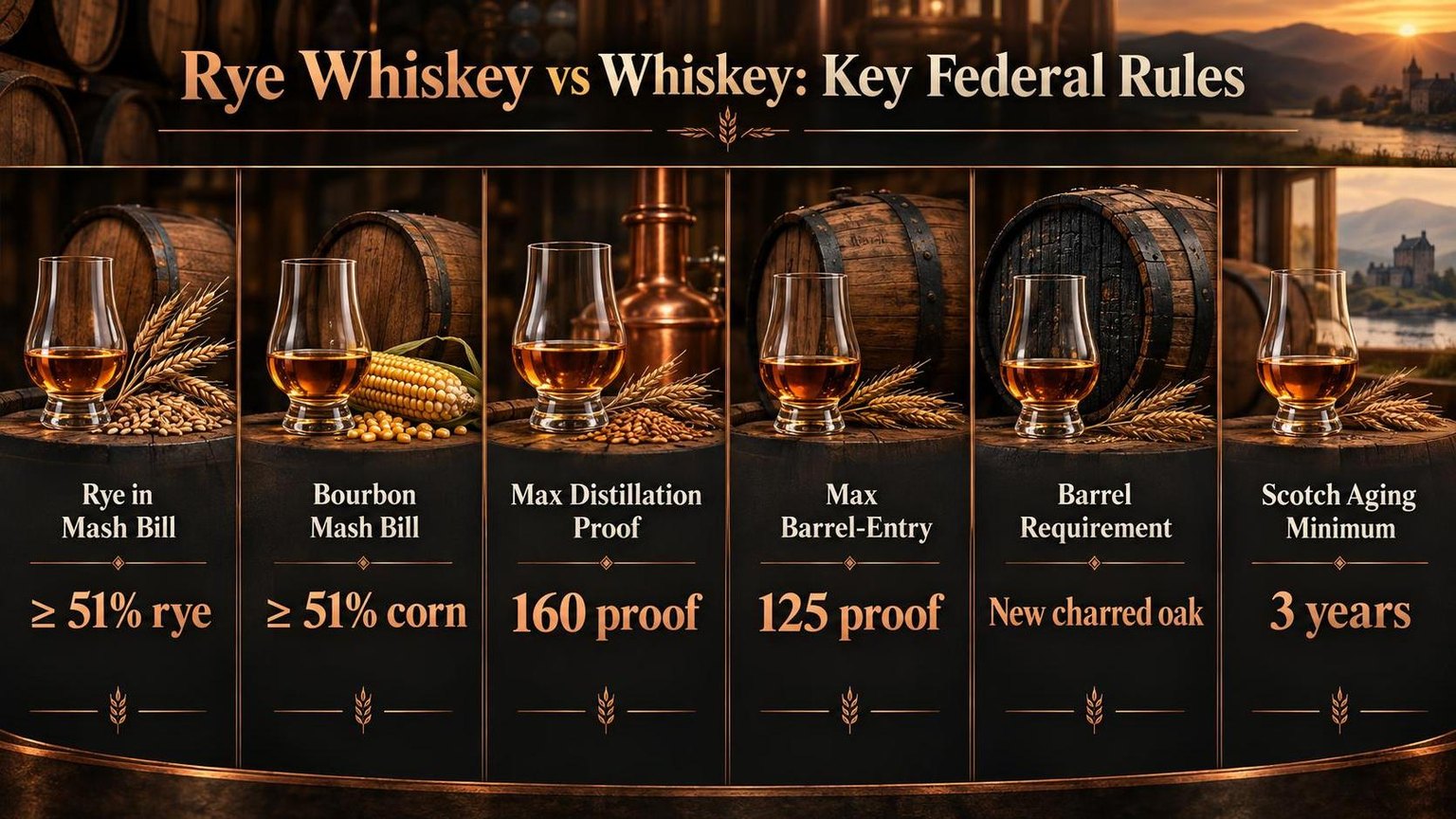 Rye Whiskey vs Whiskey: Key Federal Rules — key facts at a glance