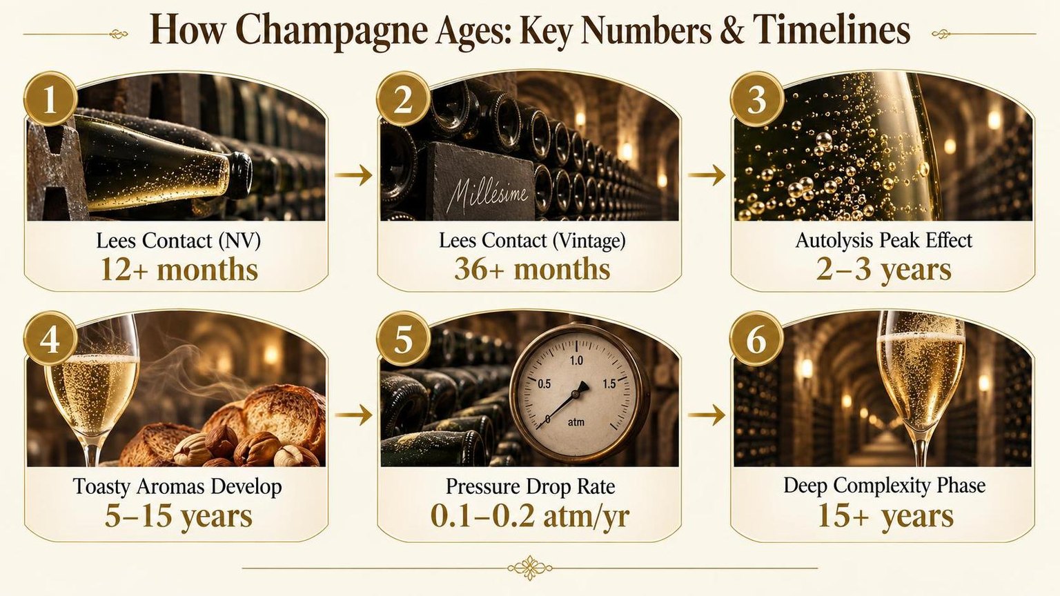 How Champagne Ages: Key Numbers & Timelines — figures worth remembering