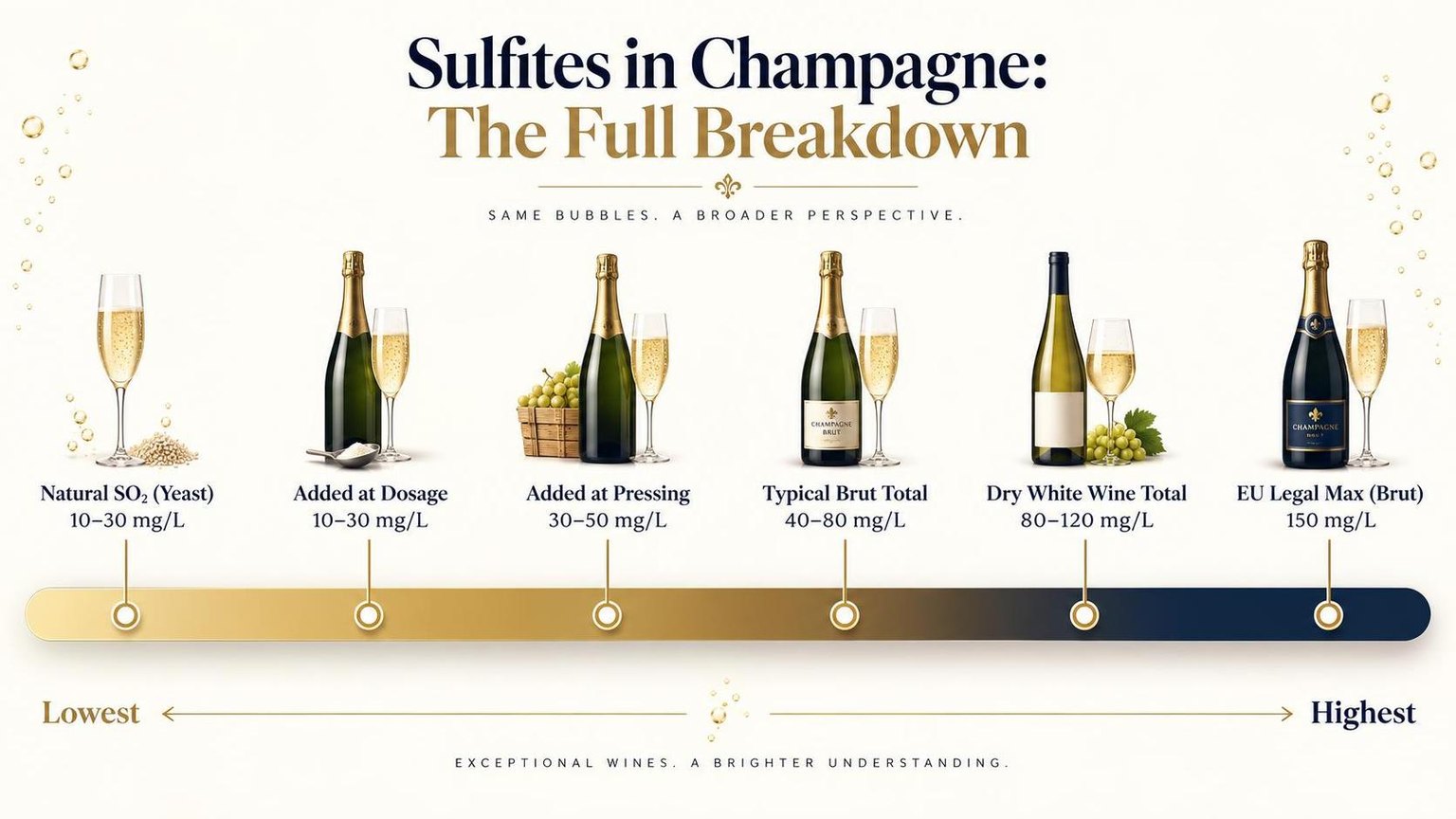 Sulfites in Champagne: The Full Breakdown — the numbers side by side